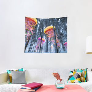 New Winter Forest of Electric Jellyfish Worlds  Tapestry