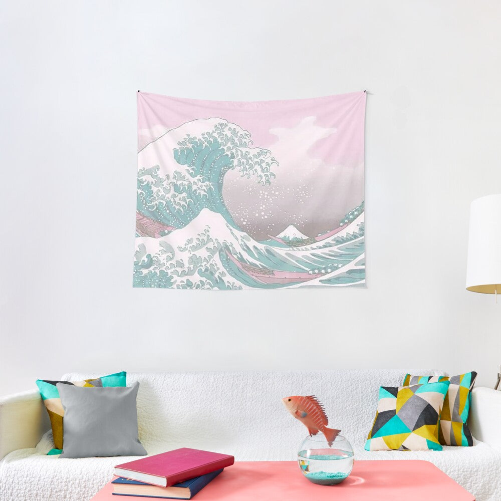 Pastel The Great Wave off Kanagawa Tapestry