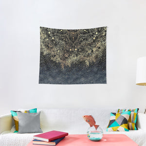 Stylish Gold floral mandala and confetti  Tapestry